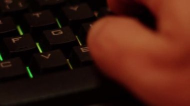 Close up video recording of laptop, notebook,mobile computer or desktop keyboard typing one or two hands or just one finger.