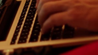 Close up video recording of laptop, notebook,mobile computer or desktop keyboard typing one or two hands or just one finger.