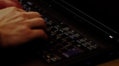 Close up video recording of laptop, notebook,mobile computer or desktop keyboard typing one or two hands or just one finger.