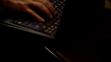 Close up video recording of laptop, notebook,mobile computer or desktop keyboard typing one or two hands or just one finger.