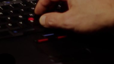 Close up video recording of laptop, notebook,mobile computer or desktop keyboard typing one or two hands or just one finger.