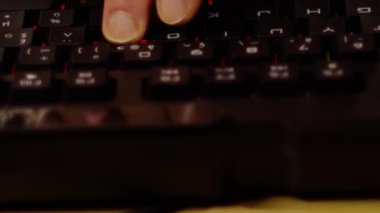 Close up video recording of laptop, notebook,mobile computer or desktop keyboard typing one or two hands or just one finger.
