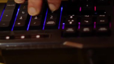 Close up video recording of laptop, notebook,mobile computer or desktop keyboard typing one or two hands or just one finger.