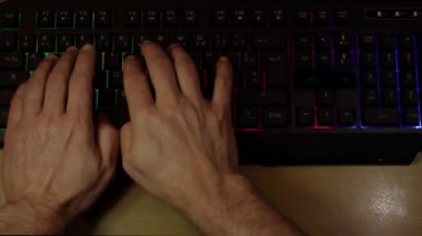 Close up video recording of laptop, notebook,mobile computer or desktop keyboard typing one or two hands or just one finger.