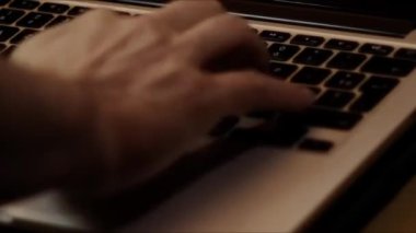 Close up video recording of laptop, notebook,mobile computer or desktop keyboard typing one or two hands or just one finger.