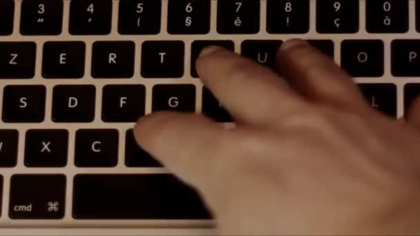 Close Video Recording Laptop Notebook Mobile Computer Desktop Keyboard Typing — Stock videók