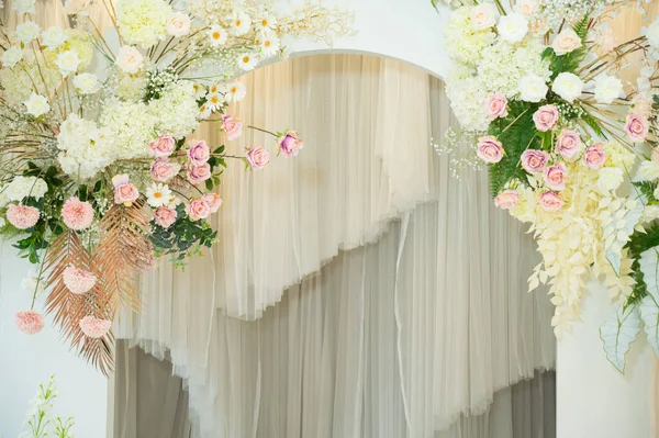 Matrimonio Sfondo Fiore Sfondo Colorato Rosa Fresca Mazzo Flowe — Foto Stock