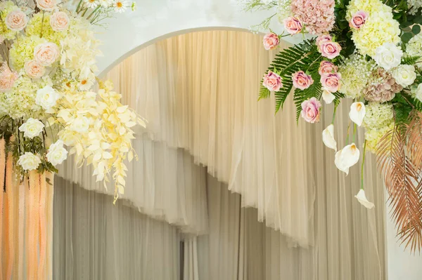 Svatební Květina Pozadí Barevné Pozadí Čerstvá Růže Svazek Flowe — Stock fotografie
