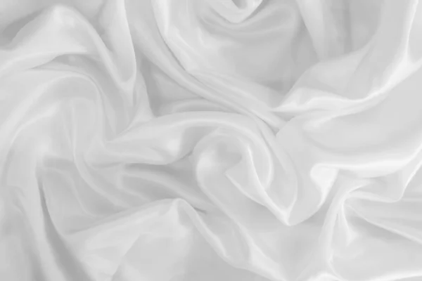 柔らかい波と白い布の背景抽象的な クロットのクローズアップテクスチャ — ストック写真