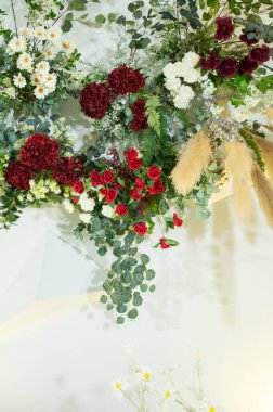 Düğün arkaplanı, çiçek dekorasyonu