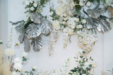 düğün çiçeği arkaplanı, renkli arka plan, taze gül, bir demet flowe