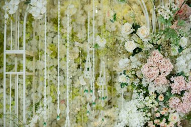 düğün çiçeği arkaplanı, renkli arka plan, taze gül, bir demet flowe