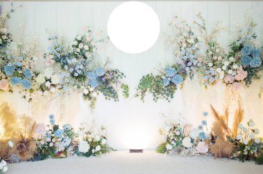 düğün çiçeği arkaplanı, renkli arka plan, taze gül, bir demet flowe