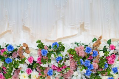 düğün çiçeği arka planı, renkli arkaplan, taze gül, bir demet çiçek