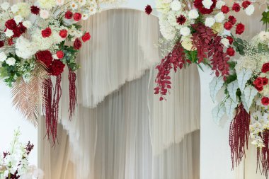 düğün çiçeği arkaplanı, renkli arka plan, taze gül, bir demet flowe