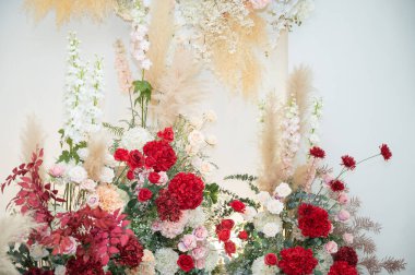 çiçek arkaplanı, fon dekorasyonu, gül deseni, renkli arkaplan, bir demet flowe