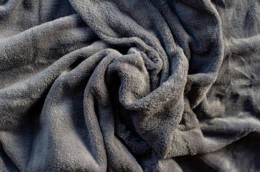 Gri kumaş dokusu arkaplanı, soyut, pıhtının yakın dokusu