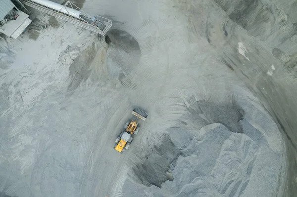Caricatori Sabbia Stanno Spalando Rocce Camion Discarica — Foto Stock
