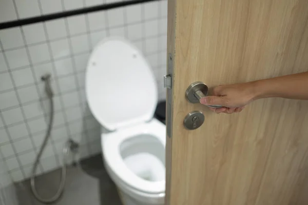 Abra Porta Banheiro Para Toile — Fotografia de Stock
