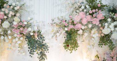 Düğün arkaplanı, çiçek dekorasyonu