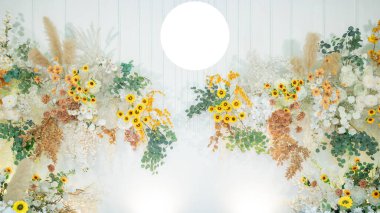 Düğün arkaplanı, çiçek dekorasyonu