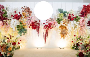 Düğün arkaplanı, çiçek dekorasyonu