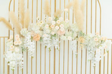 düğün çiçeği arkaplanı, renkli arka plan, taze gül, bir demet flowe