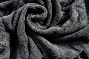 Gri kumaş dokusu arkaplanı, soyut, pıhtının yakın dokusu