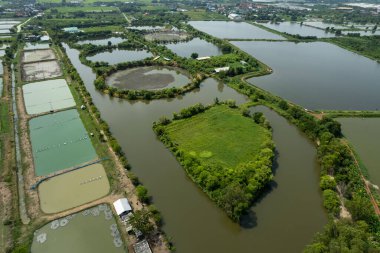 Balık havuzunun uçan insansız hava aracı, balık çiftliği