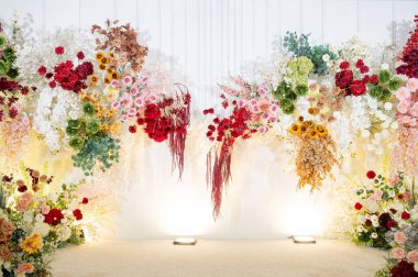 Düğün arkaplanı, çiçek süslemesi