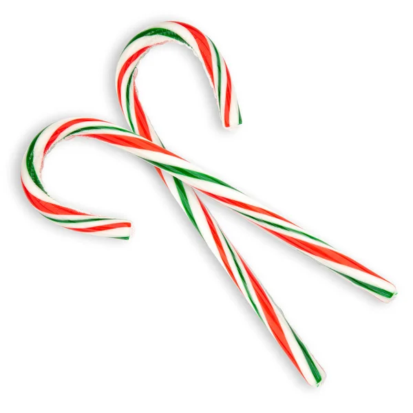 Candy Cane Couleur Traditionnelle Rayée Noël Vert Rouge Blanc Candy — Photo