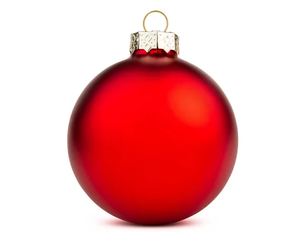 Christmas Ornaments Closeup Red Glass Ball Christmas Tree Decoration Celebration — Stock Photo, Image