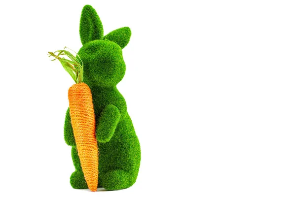 Пасхальный Кролик Кролик Морковью Зеленый Травяной Кролик Хороший Проект Охоты — стоковое фото