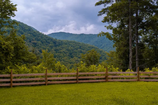 Bergen Noord Carolina Bewolkte Mistige Ochtend Bos Landschapsfotografie Goed Voor — Stockfoto