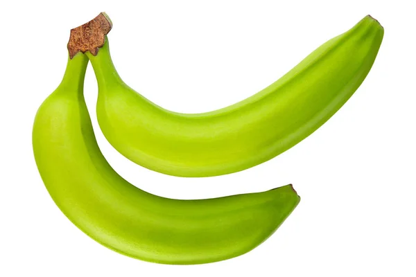 Бананы Два Зеленых Желтых Банана Свежий Органический Банан Сырые Тропические — стоковое фото