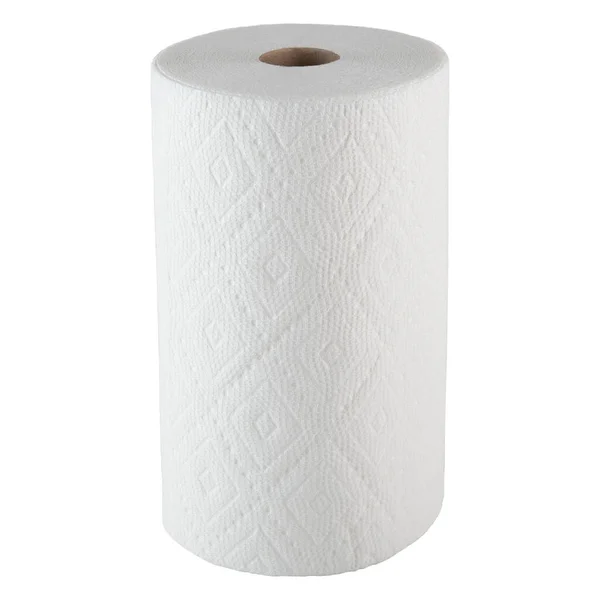 Papieren Handdoek Een Witte Rol Papieren Handdoek Wegwerphanddoeken Zachte Handdoek — Stockfoto