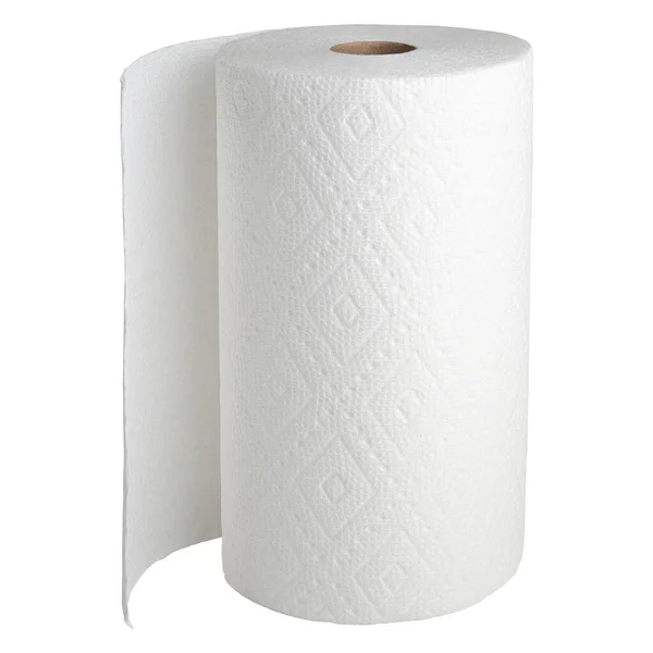 Papiertuch Vorhanden Eine Weiße Papierrolle Einwegtücher Weiches Handtuch Oder Serviette — Stockfoto