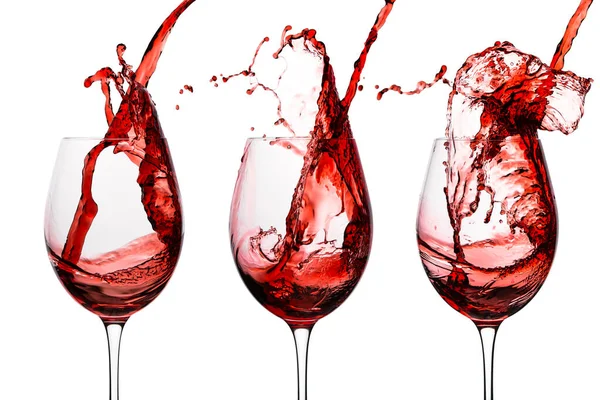 Wine Glass Red Pink Wine Wine Splash Wineglass Alcohol Drink — Stock Photo, Image
