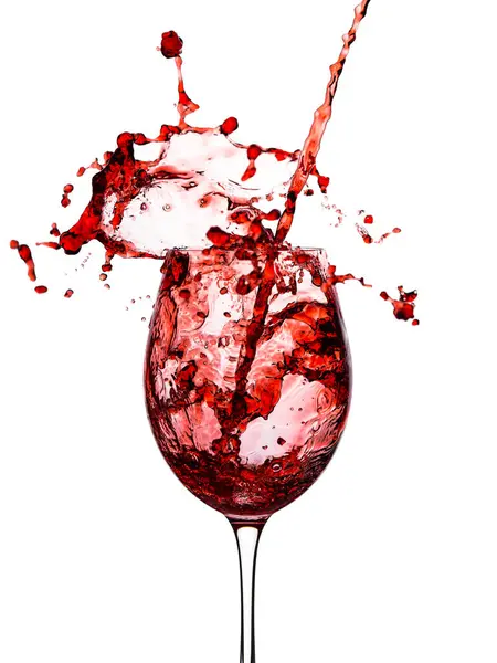 Wine Glass Red Pink Wine Grape Wine Splash Wineglass Alcohol — Stock Photo, Image