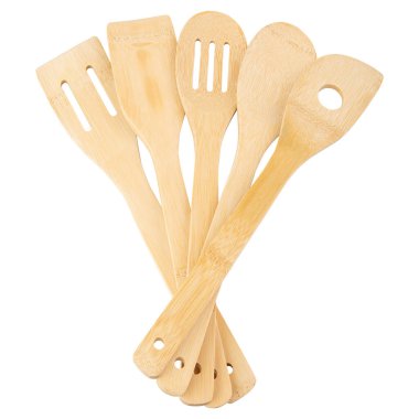 Bambu Utensiller% 100 organik bambu, kaliteli mutfak aletleri. Yeni bambu ahşap kaşıklar, yemek pişirmek için spatula. 5 adet dayanıklı, sopa kullanmayan, ısıya dayanıklı pişirme aleti. Profesyonel aşçı aletleri.