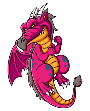 Güçlü bir kırmızı ejderha çizgi film karakteri.