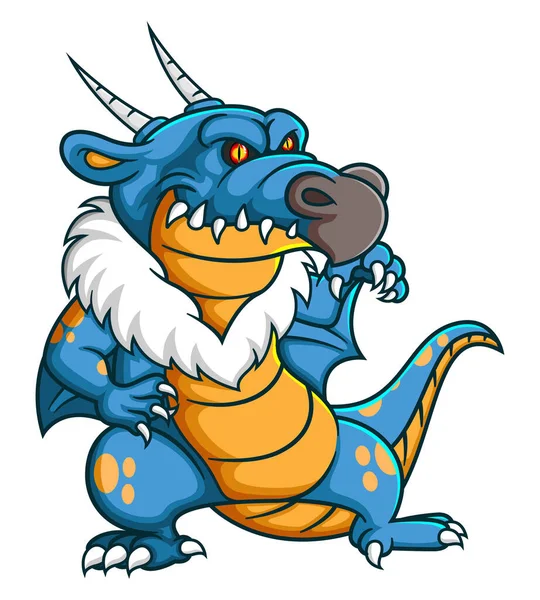 Güçlü bir mavi ejderha çizgi film karakteri.