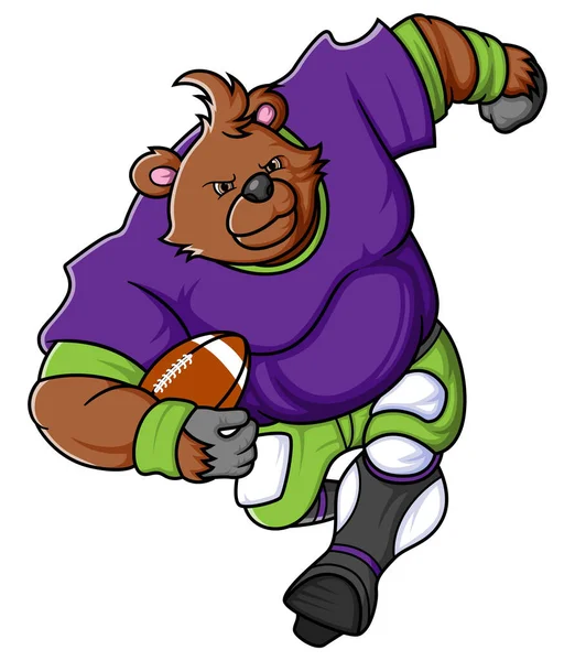 stock vector the bear mascot of American football complete with player clothe of illustration