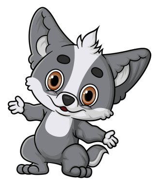 Çizgi film komik küçük kurt çizimi