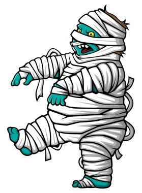 Çizgi film korkunç cadılar bayramı şişman mumya çizimi yürüyüşü