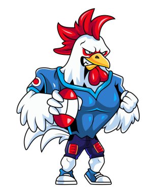 Amerikan futbolu maskotu. Çizimlerin tavuk karakteri.