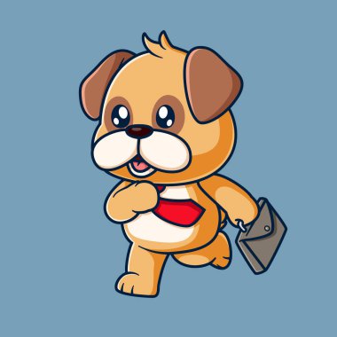 Şirin pug köpeği, resim karikatürü.