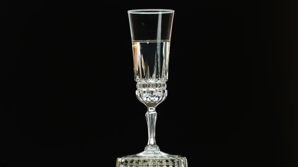 Semester Hälls Champagne Ett Kristallglas Bubblor Spelar Ett Glas Champagne — Stockfoto