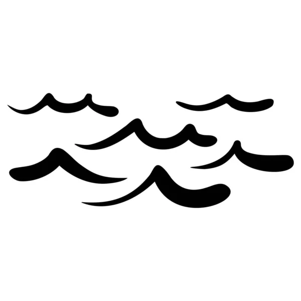 Abstrakte Skizze Von Meereswellen Stilisierte Seelandschaft Handgezeichnete Doodle Wellen Wasserzeichen — Stockvektor