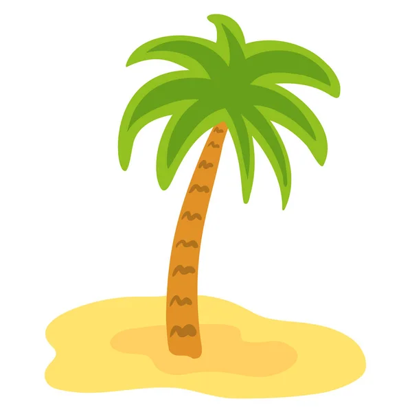 Palmboom Kleur Silhouet Geïsoleerd Witte Achtergrond Gestileerde Tropische Boomschets Vector — Stockvector